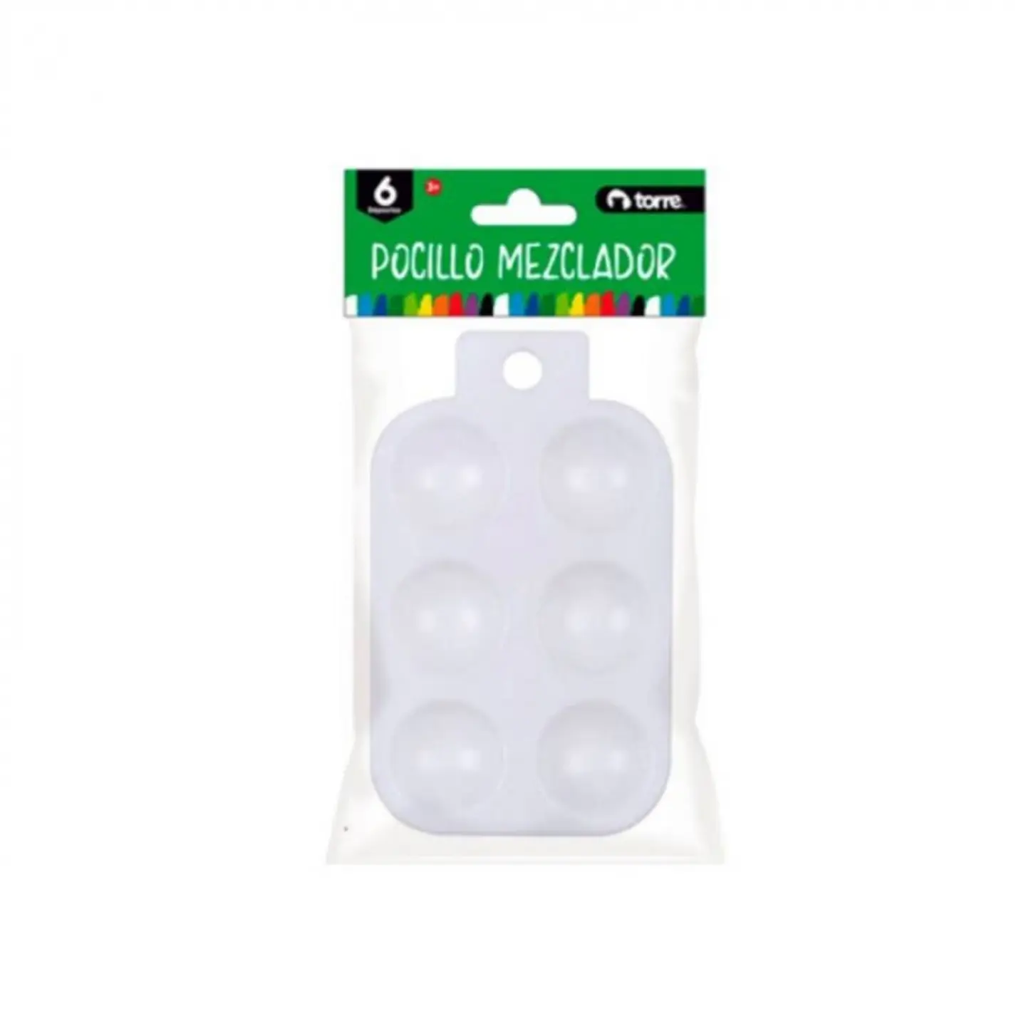 Mezclador 6 cavidades plástico blanco -TORRE 1