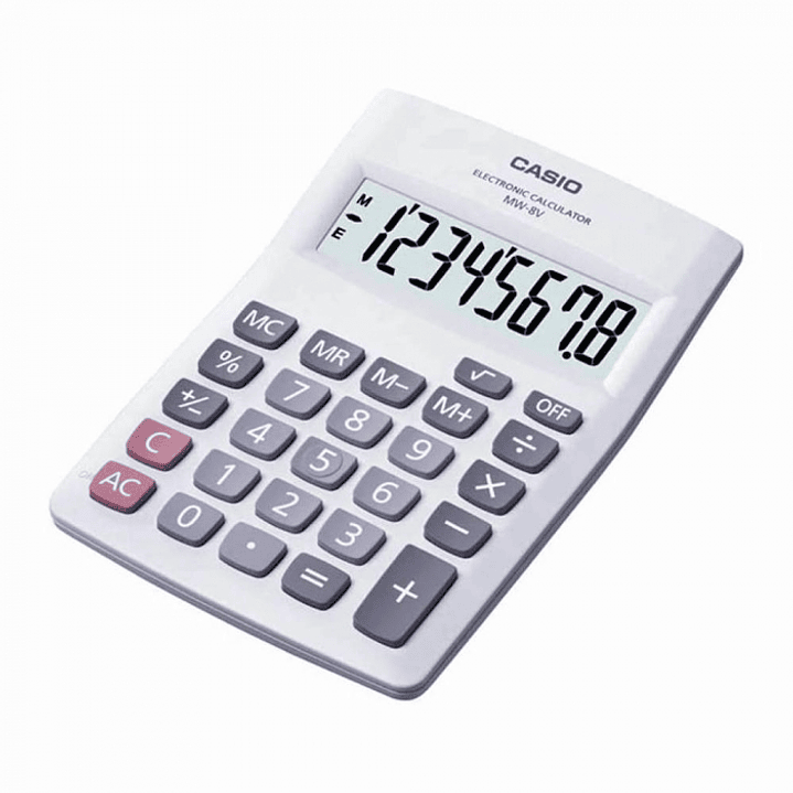 Calculadora de mesa 8 dígitos blanca MW-8V-WE -CASIO 1