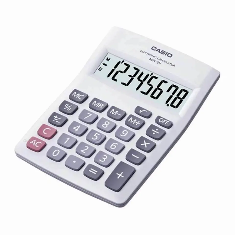 Calculadora de mesa 8 dígitos blanca MW-8V-WE -CASIO 1