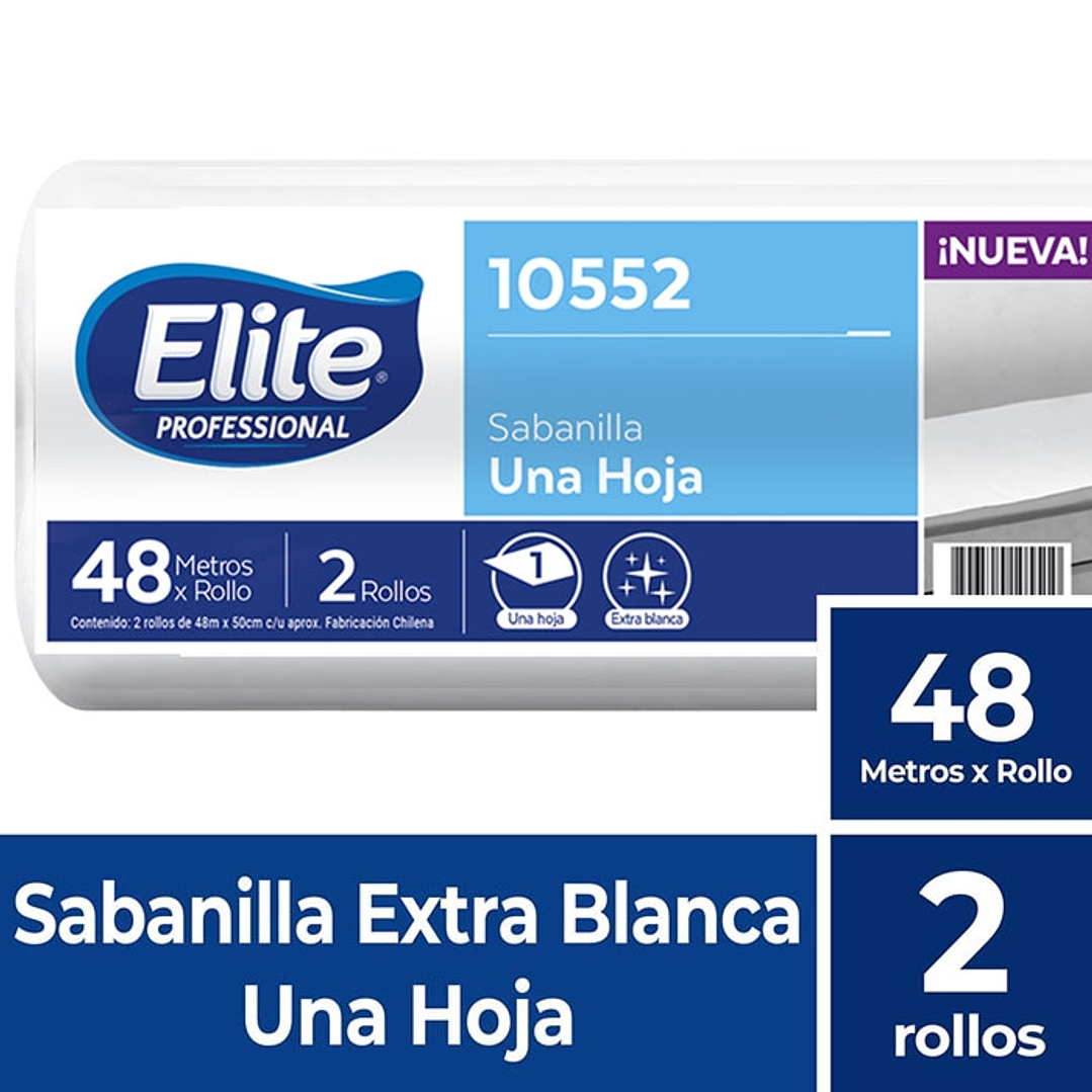 Sabanilla h/s blanca plus 48 MT x 2 ROLLOS -ELITE 1