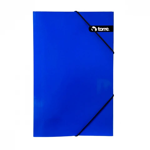 Carpeta cartón oficio con elástico AZUL -TORRE