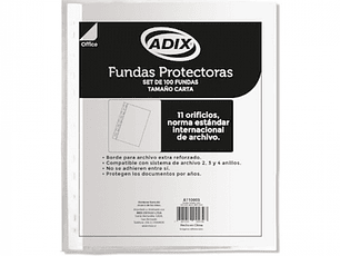 Funda plástica carta 100 UND -ADIX