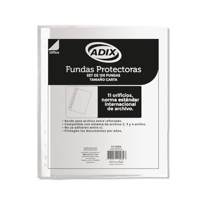 Funda plástica carta 100 UND -ADIX 1