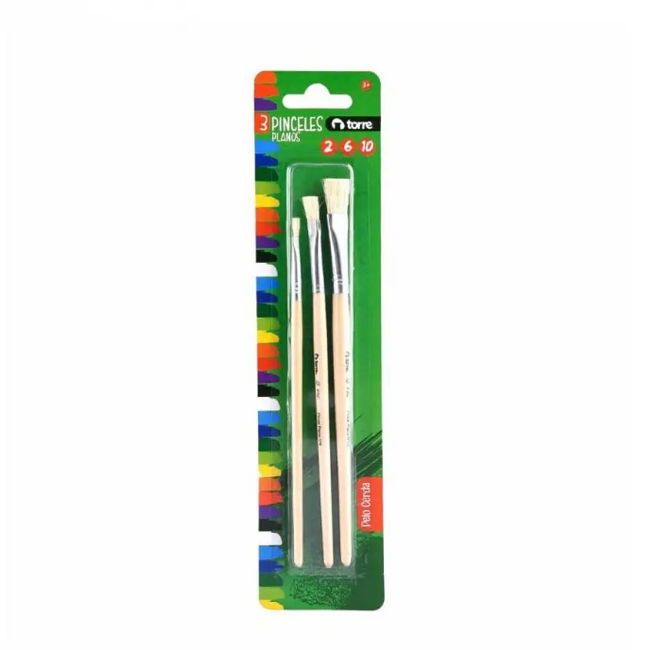 Set pinceles planos n° 2 - 6 - 10 -TORRE 1