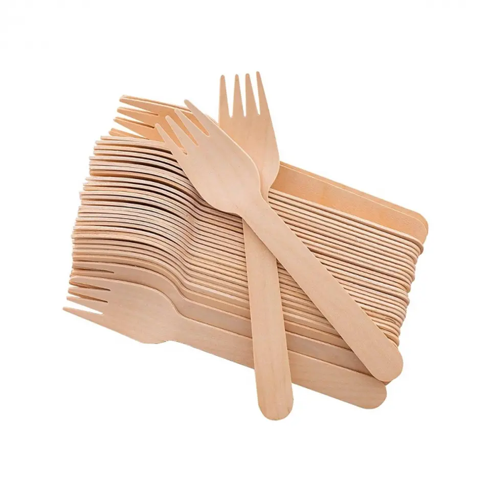 Tenedores de madera ecológicos 16 cm 100 UND -BIOELY 1