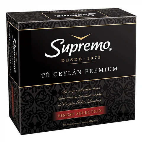 Té negro ceylán premium 100 BOLSAS -SUPREMO