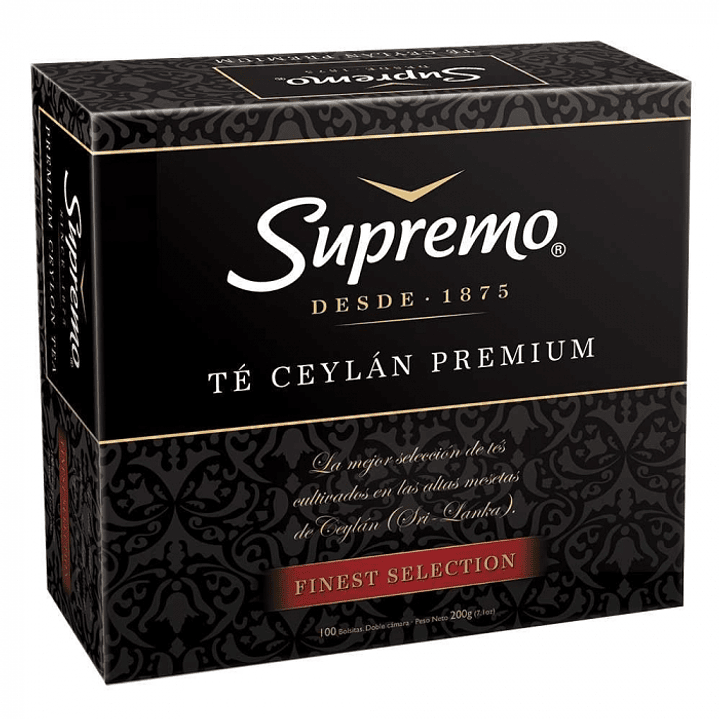 Té negro ceylán premium 100 BOLSAS -SUPREMO 1