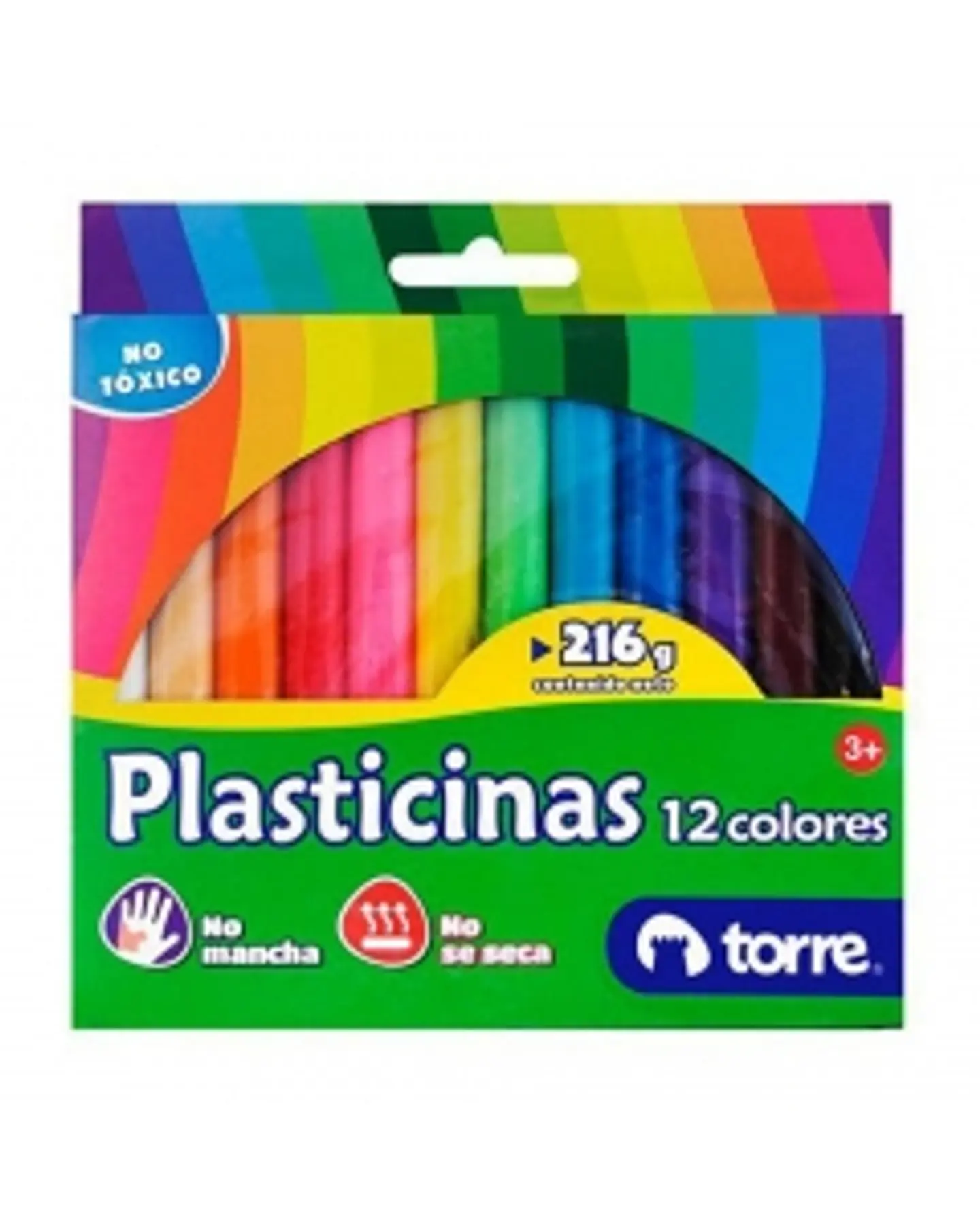 Plasticinas 12 colores 216 GR -TORRE 1
