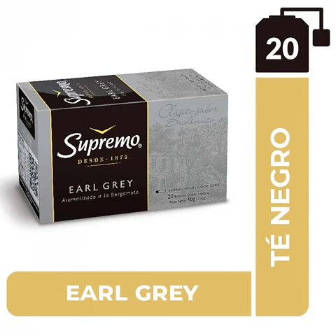 Té negro earl grey 20 BOLSAS -SUPREMO