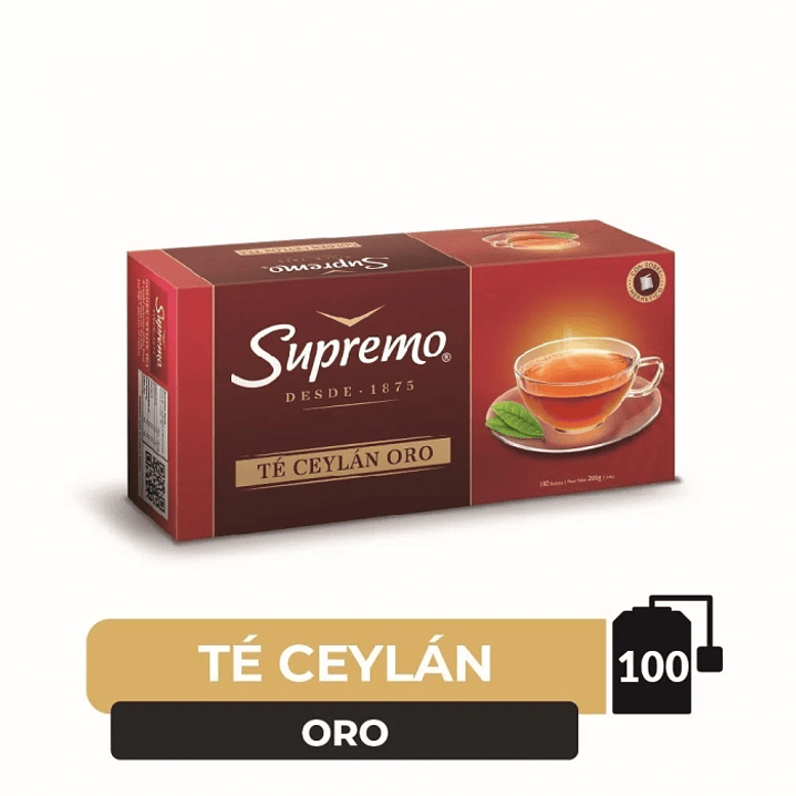 Té negro ceylán línea oro 100 BOLSAS -SUPREMO 1