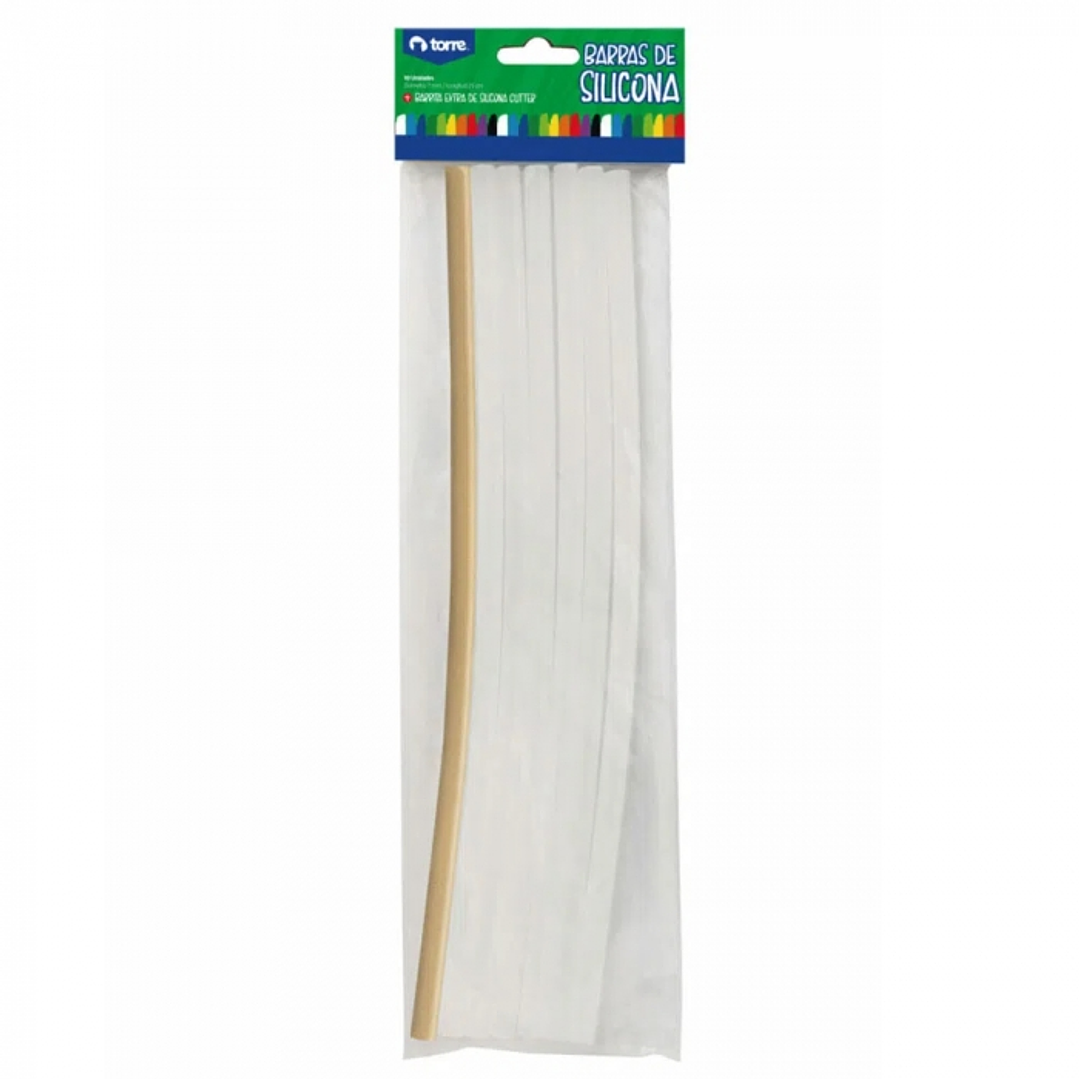 Barras de silicona 10 und transparente + 1 und glitter 25 CM LARGO -TORRE 1