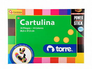 Bolsón cartulina 18 pliegos 14 colores 26,5 x 37,5 CM -TORRE