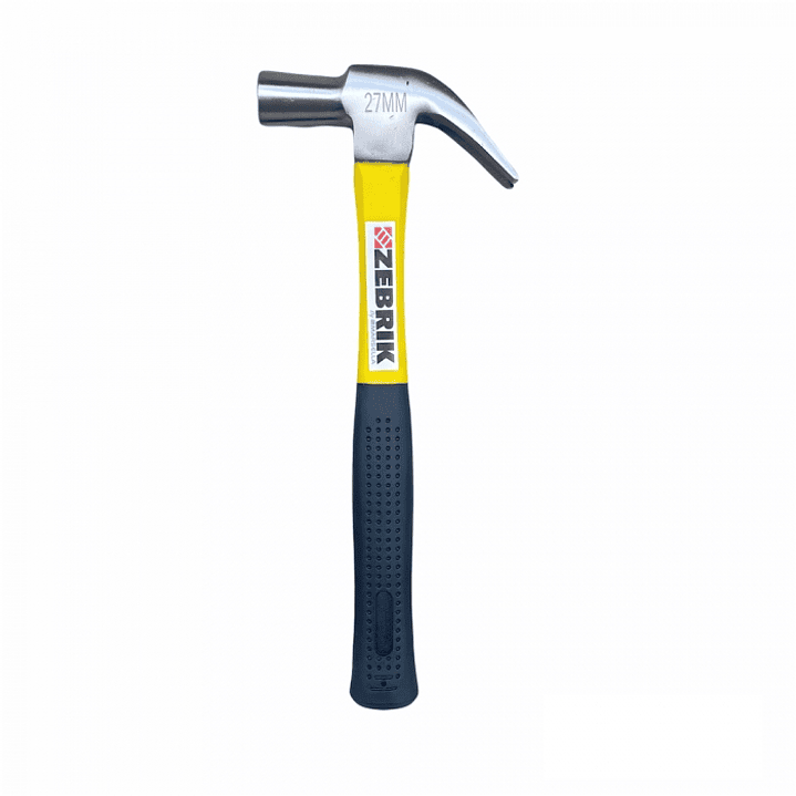 Martillo carpintero 27mm con mango engomado AMARILLO -ZEBRIK 1