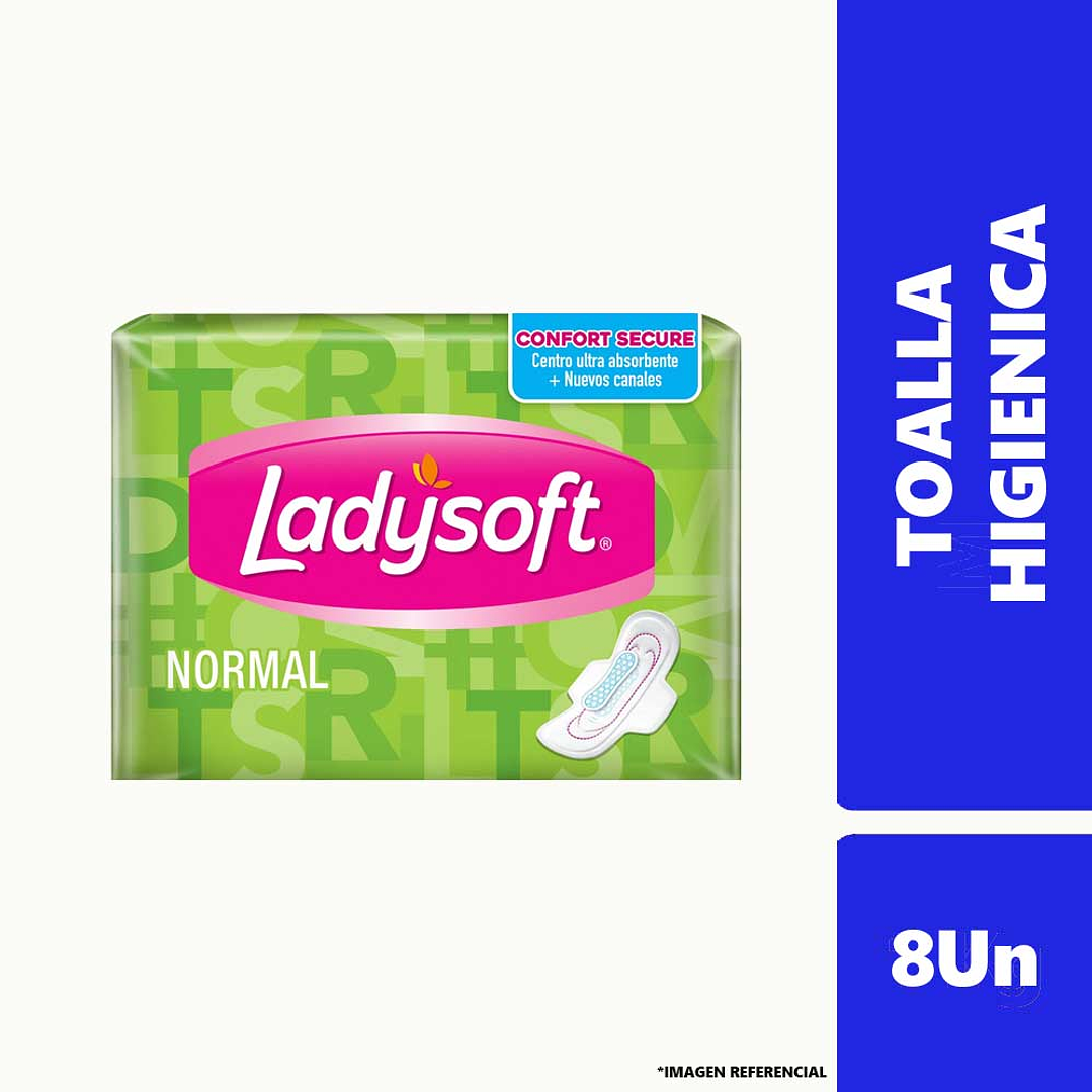 Toallas higiénicas femeninas normal tela suave 8 UND -LADYSOFT 1