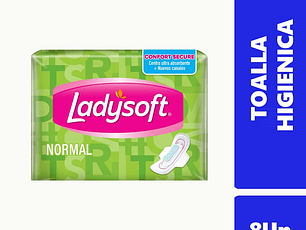 Toallas higiénicas femeninas normal tela suave 8 UND -LADYSOFT