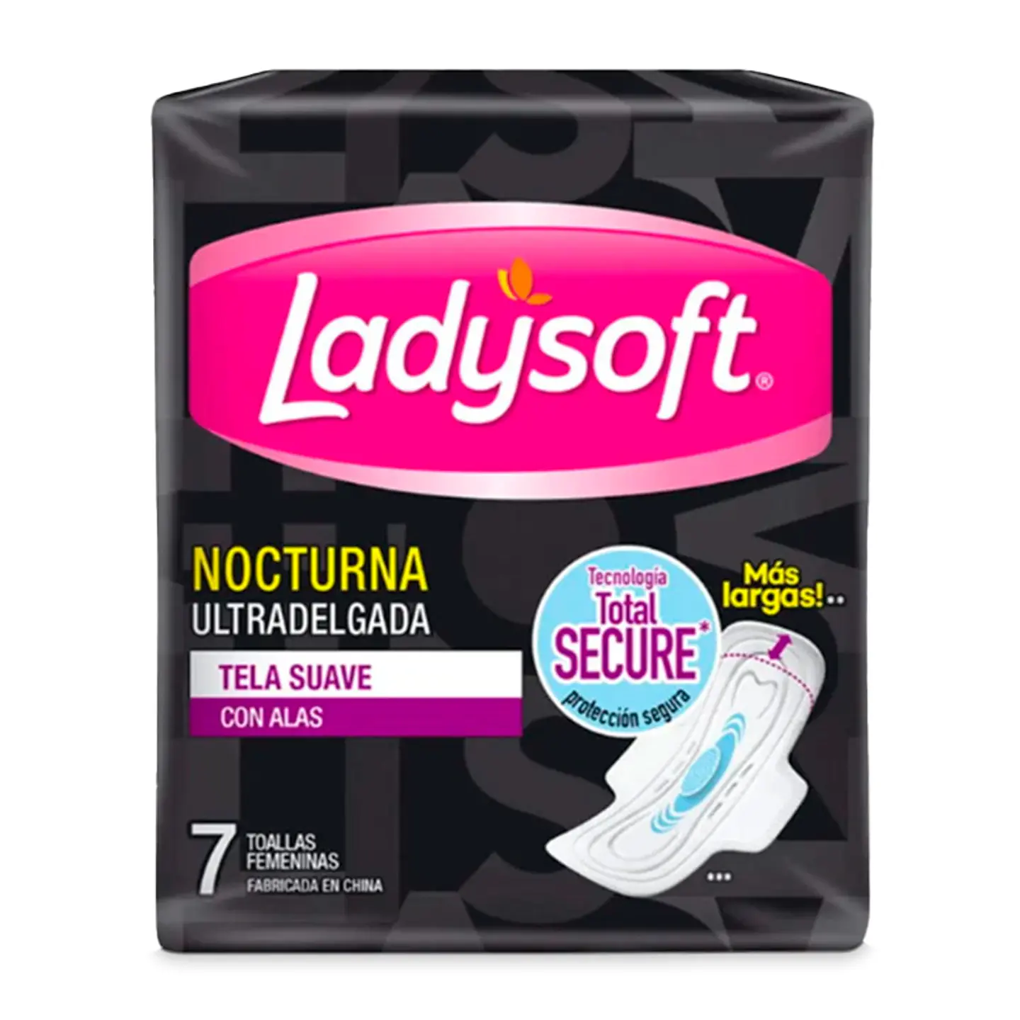 Toallas higiénicas femeninas nocturna normal tela suave 7 UND -LADYSOFT 1