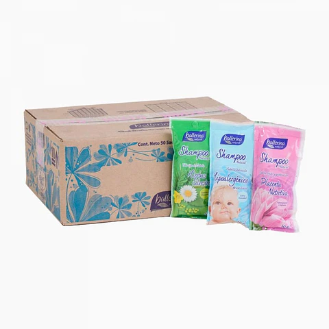 Shampoo sachet mix aromas caja 50 und 50 ML C/U -BALLERINA