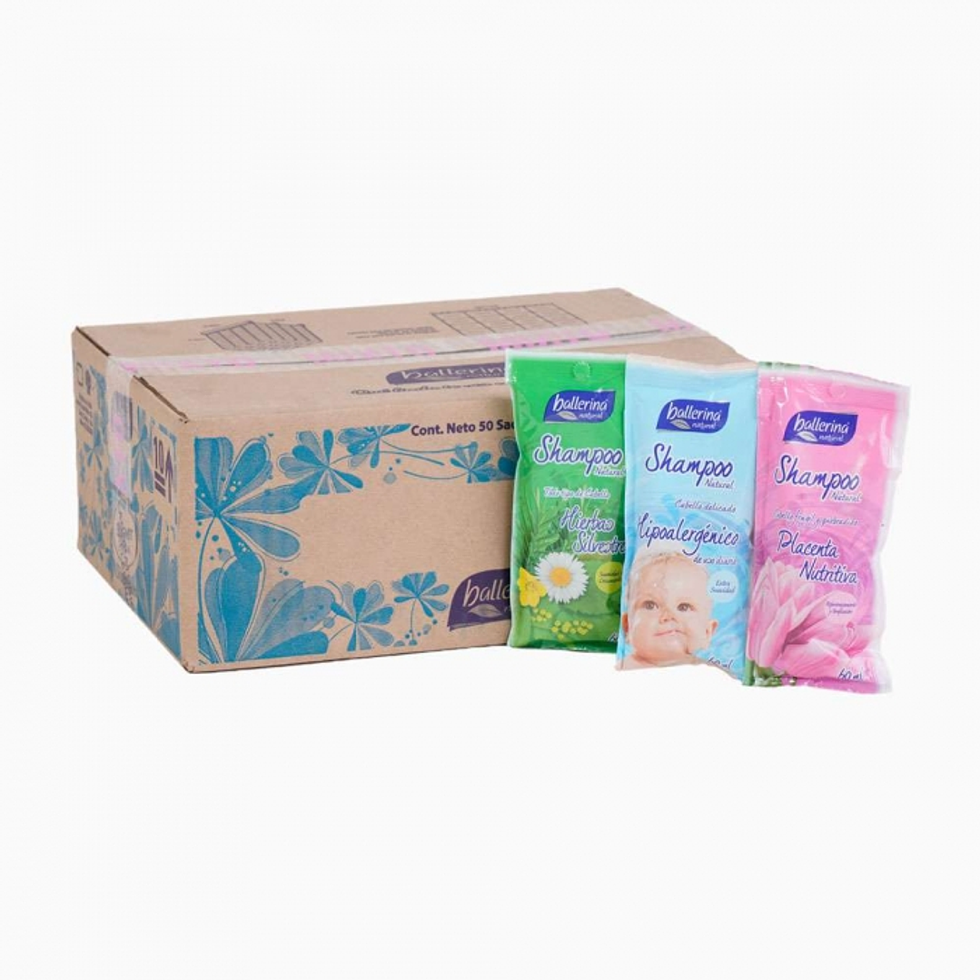 Shampoo sachet mix aromas caja 50 und 50 ML C/U -BALLERINA 1
