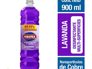 Limpiador desinfectante multiuso de superficies - lavanda 900 ML -VIRUTEX