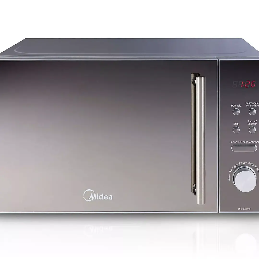 Microondas digital 20 litros Mirror Plus 20 gris Midea 1
