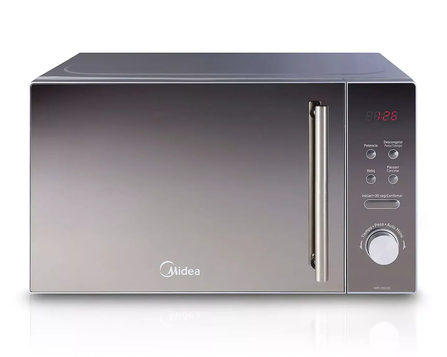 Microondas digital 20 litros Mirror Plus 20 gris Midea 1