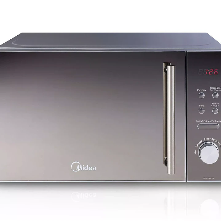 Microondas digital 20 litros Mirror Plus 20 gris Midea 1