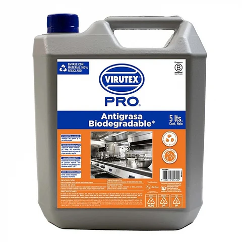 Desengrasante Biodegradable Antigrasa – VIRUTEX PRO 5 lit