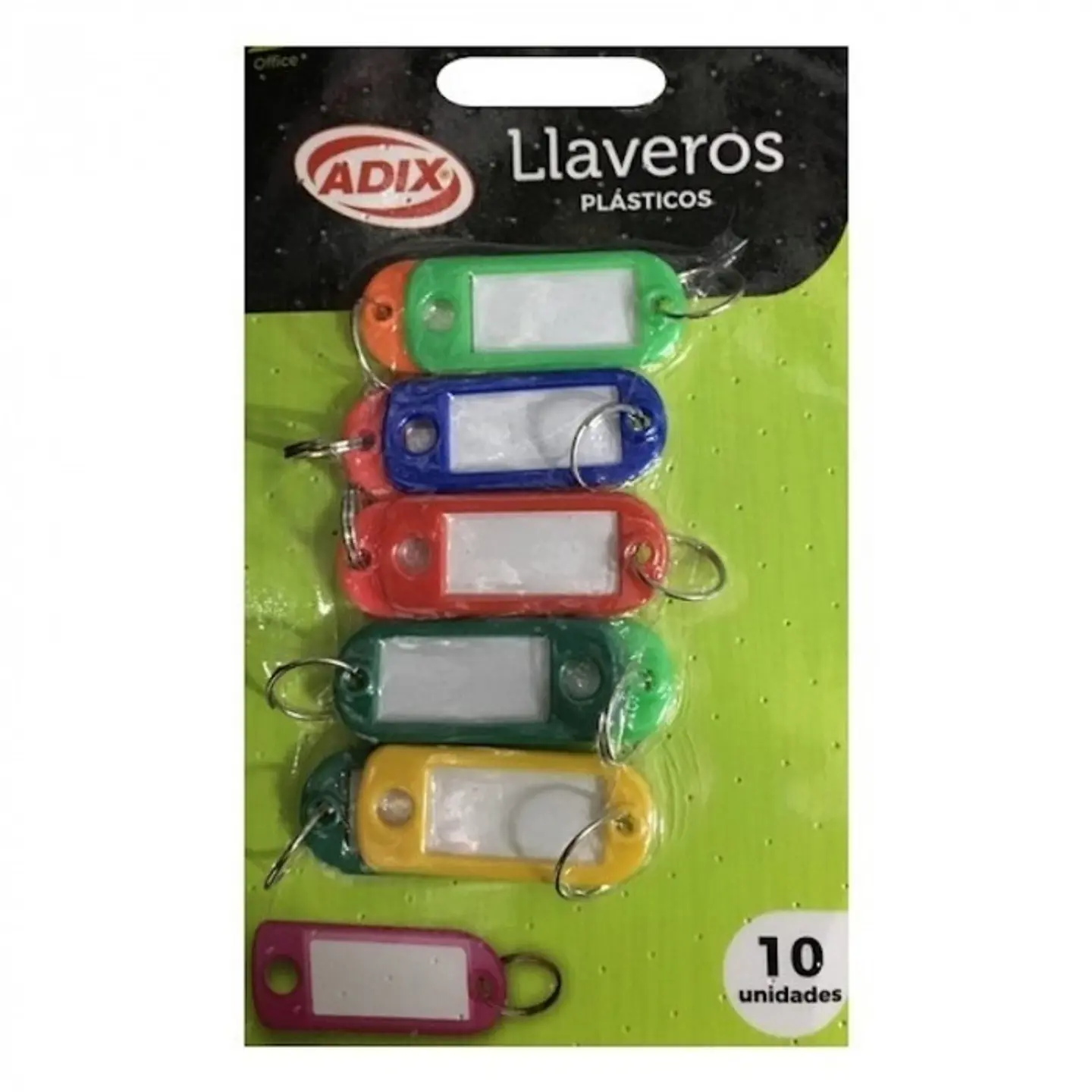 Llaveros con placas identificación de colores 10 UND -ADIX 1