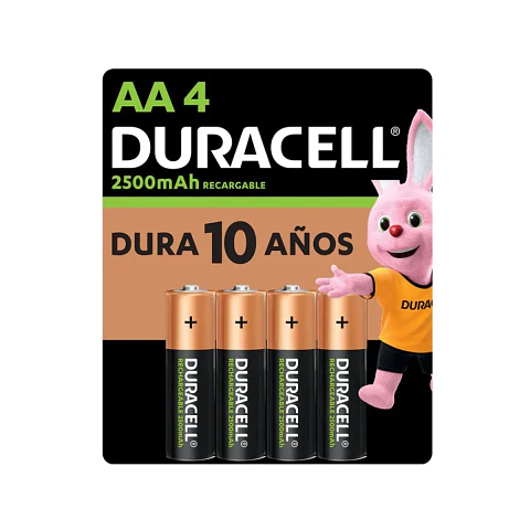 Pilas AA recargables 2500 mah 4 UND -DURACELL