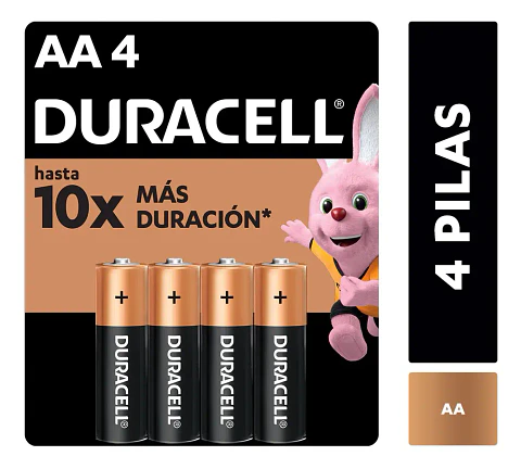 Pilas AA alcalinas 1.5v 4 UND -DURACELL