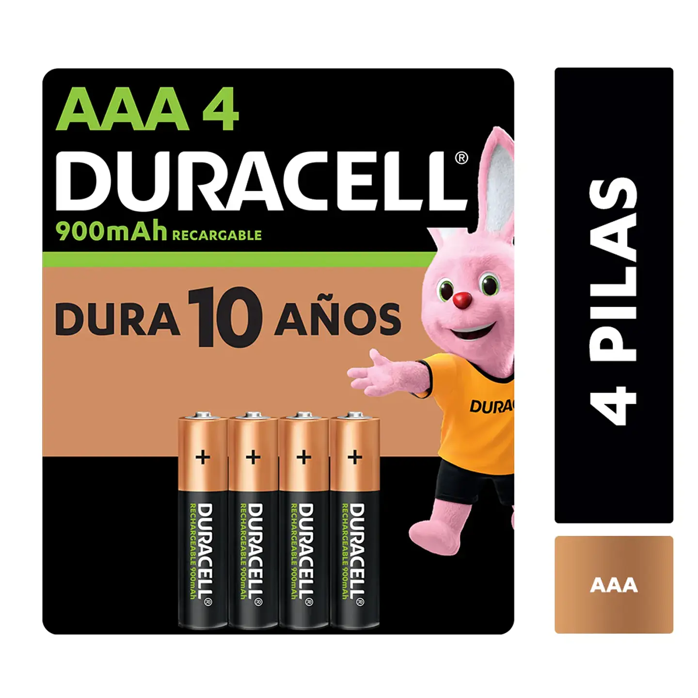 Pilas AAA recargables 900 mah 4 UND -DURACELL 1