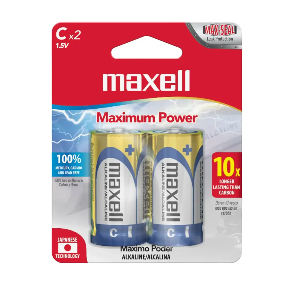 Pilas C alcalinas 1.5v Maximum Power 2 UND -MAXELL 1