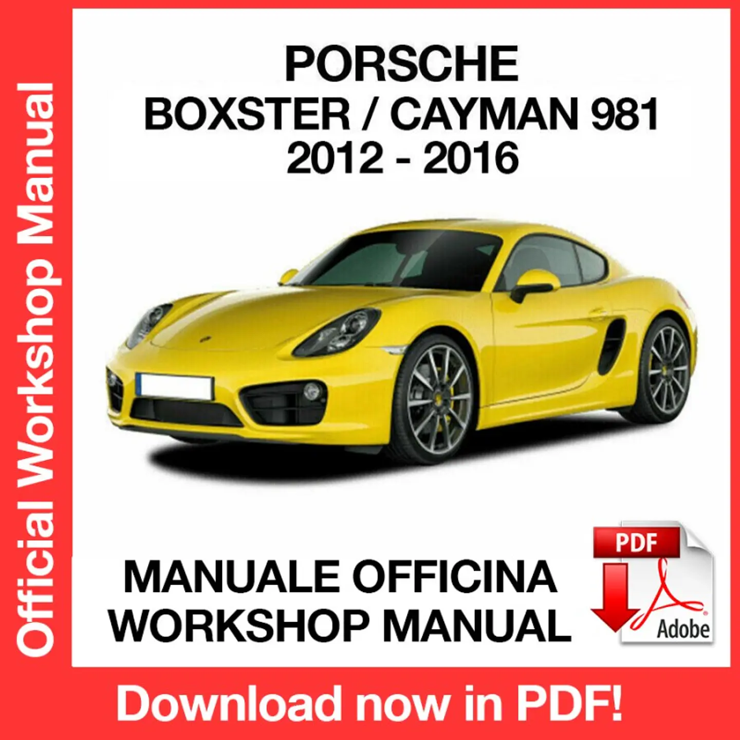 Porsche Boxster - Cayman 981 (2012, 2013, 2014, 2015, 2016) (EN) Workshop Repair Manual FREE PDF Download 1