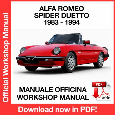 Alfa Romeo Spider Duetto (1989, 1990, 1991, 1992, 1993, 1994,1994) (ITA) Workshop Repair Manual FREE PDF Download