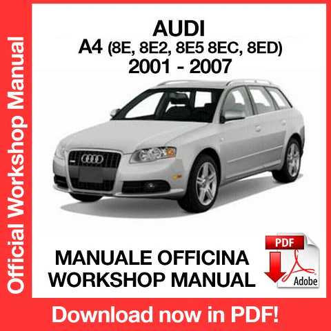 AUDI A4 S4 (2001, 2002, 2003, 2004, 2005, 2006, 2007) (EN) Workshop Repair Manual FREE PDF Download