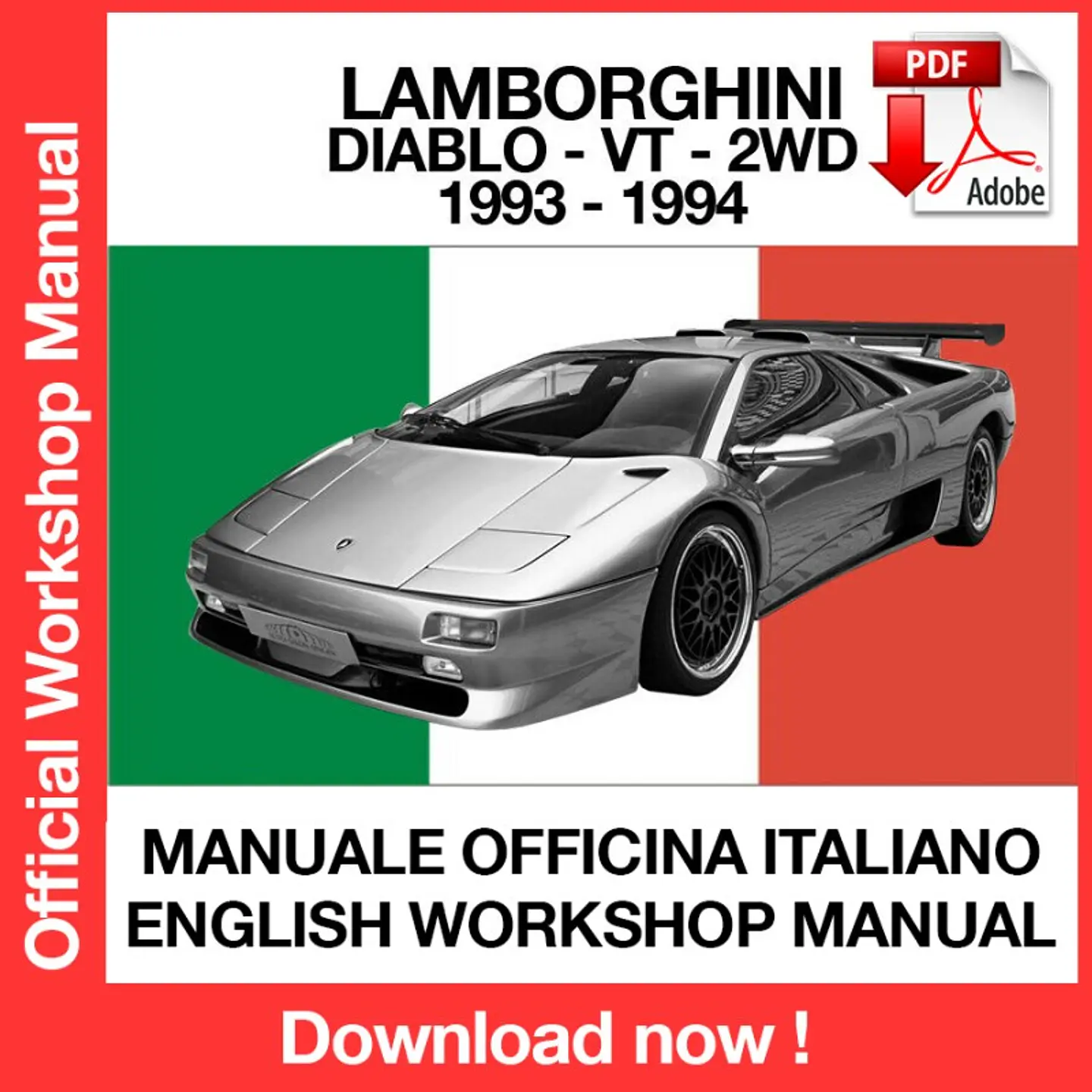 Lamborghini Diablo VT 2WD (1993-1994) (EN) Workshop Repair Manual FREE PDF Download 1