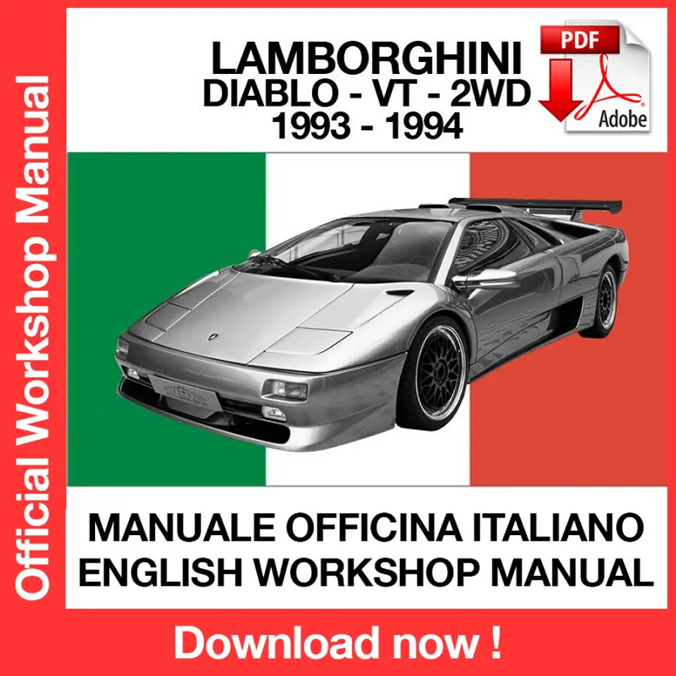 Lamborghini Diablo VT 2WD (1993-1994) (EN) Workshop Repair Manual FREE PDF Download 1