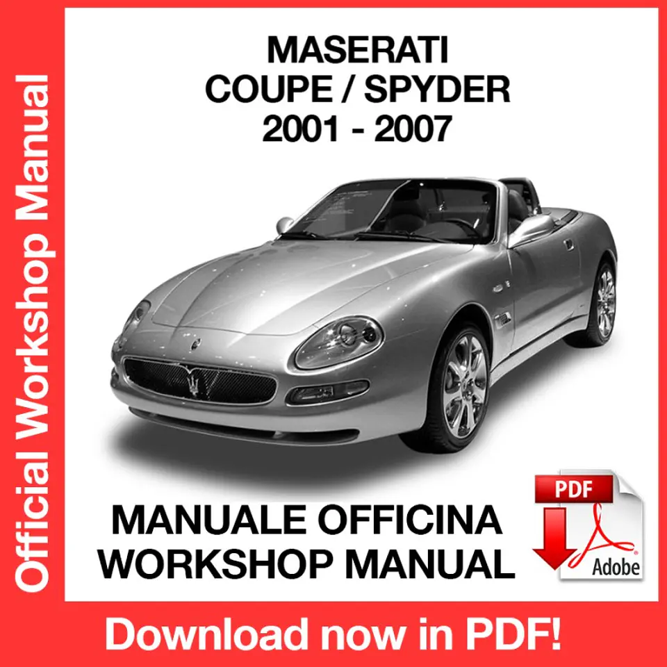 Maserati Coupe' - Spyder (2001, 2002, 2003, 2004, 2005, 2006, 2007) (EN) Workshop Repair Manual FREE PDF Download 1