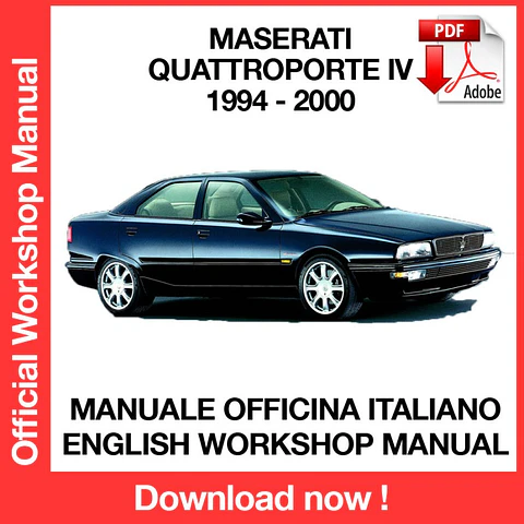 Maserati Quattroporte (1994, 1995, 1996, 1997, 1998, 1999, 2000) (EN) Workshop Repair Manual FREE PDF Download