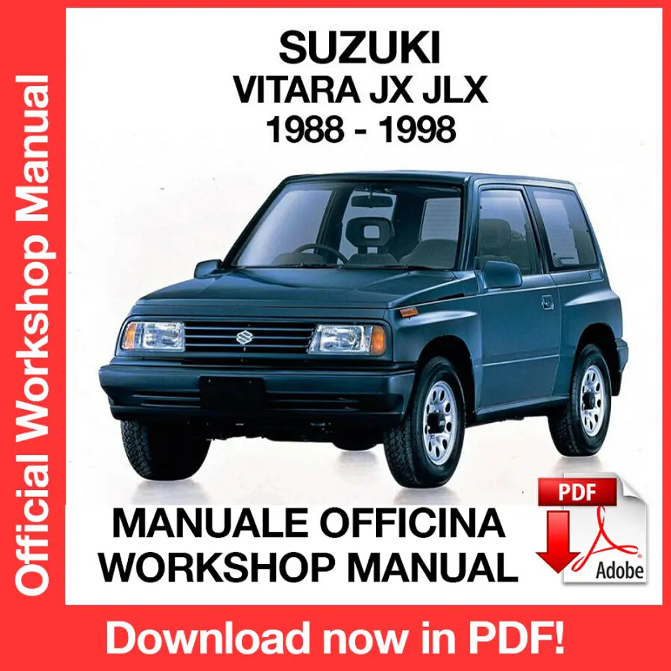Suzuki Vitara JX JLX (1988, 1989, 1990, 1991, 1992) (EN) Workshop Repair Manual FREE PDF Download 1