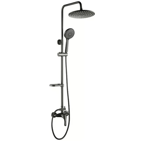 Columna Ducha Negra Con Monomando Notte