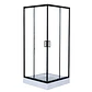 Combo Cabina de Ducha 80x80x200 + Grifería monomando ducha + Grifería lavamanos Negro - Miniatura 2