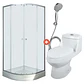 Combo Cabina de ducha 90x90x200 + WC OnePiece + Duchador Cromado - Miniatura 1
