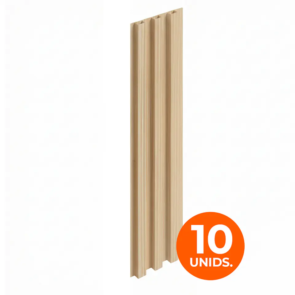 Wall Panel WPC Decorativo Haya Beige, 240x16, 22mm, Caja 10 Unids. 2