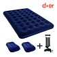 Colchón inflable Doble 191x137x22 con inflador manual y 2 almohadas - Miniatura 1