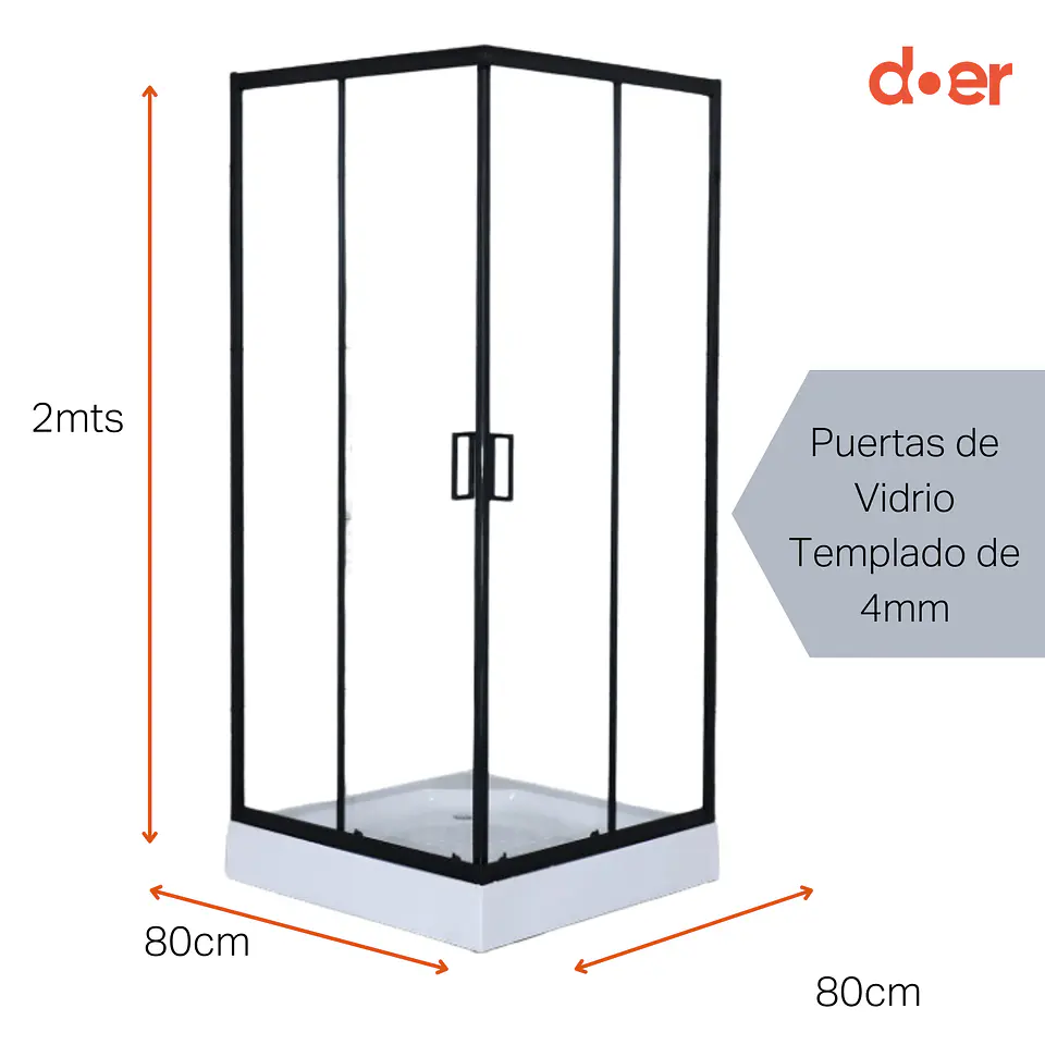 Cabina ducha cuadra 80x80x200cm. 2