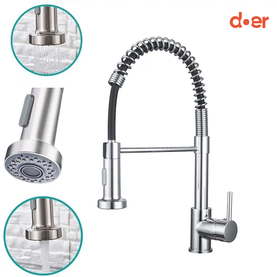Monomando de Cocina Flexible Cromo Bermejo 2