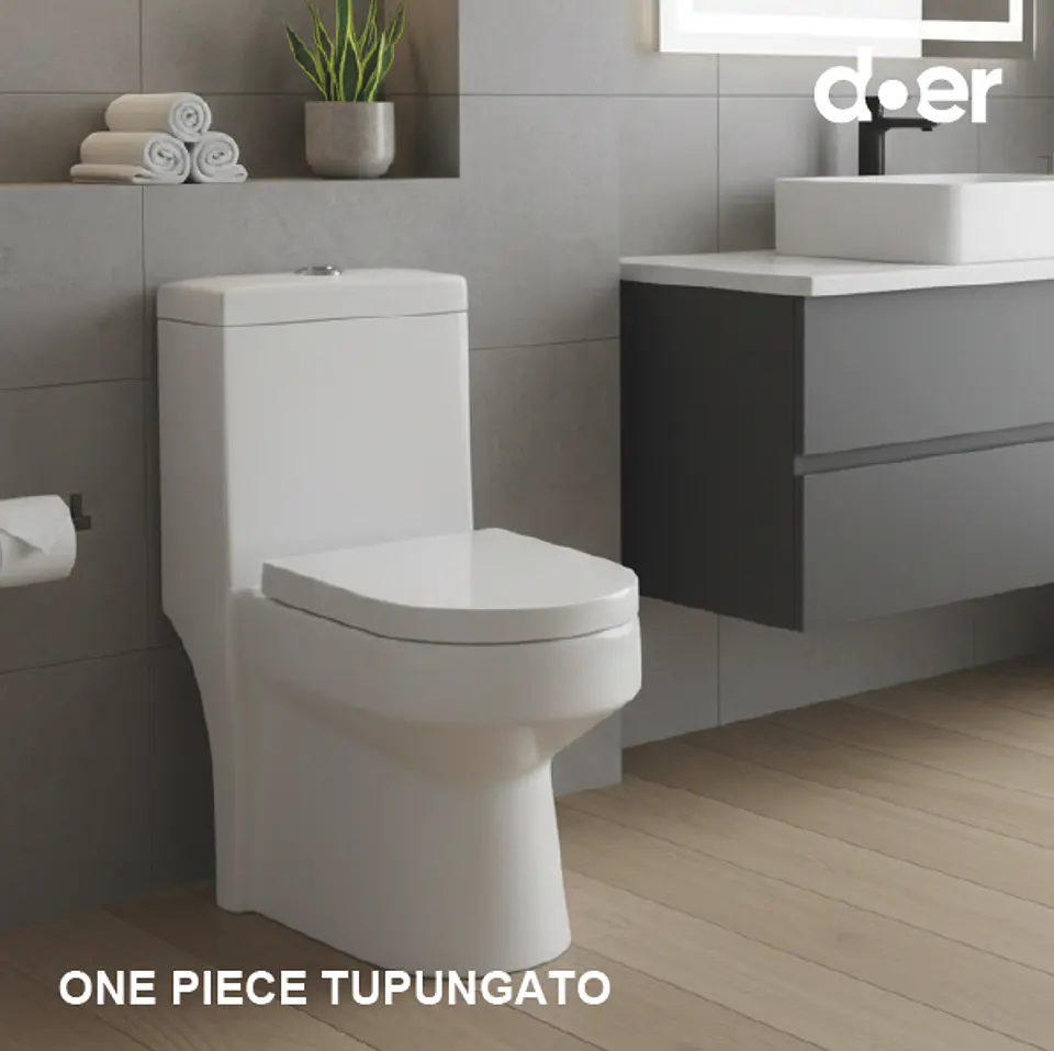 WC One Piece  4/6 litros descarga a Piso distancia 30cm blanco Modelo II 2