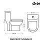 WC One Piece  4/6 litros descarga a Piso distancia 30cm blanco Modelo II - Miniatura 3