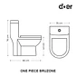 WC One Piece Certificado, 4/6 litros descarga a Piso distancia 30cm Modelo III - Miniatura 3